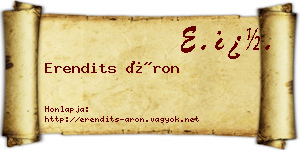 Erendits Áron névjegykártya